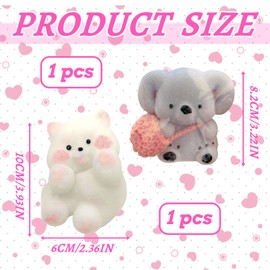 Squeeze Toys, Stress Relief Squeeze Toys, 1 Pcs Koala And 1 Pcs Dog Squishies, Soft Rebound Sensory Fidget Toys, Perfect For Birthday Party Gifts And Stress Management