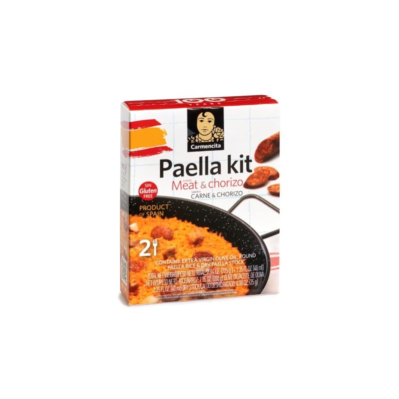 Carmencita. Meat and Chorizo Paella Kit. 265g (9.35oz). 2 servings.