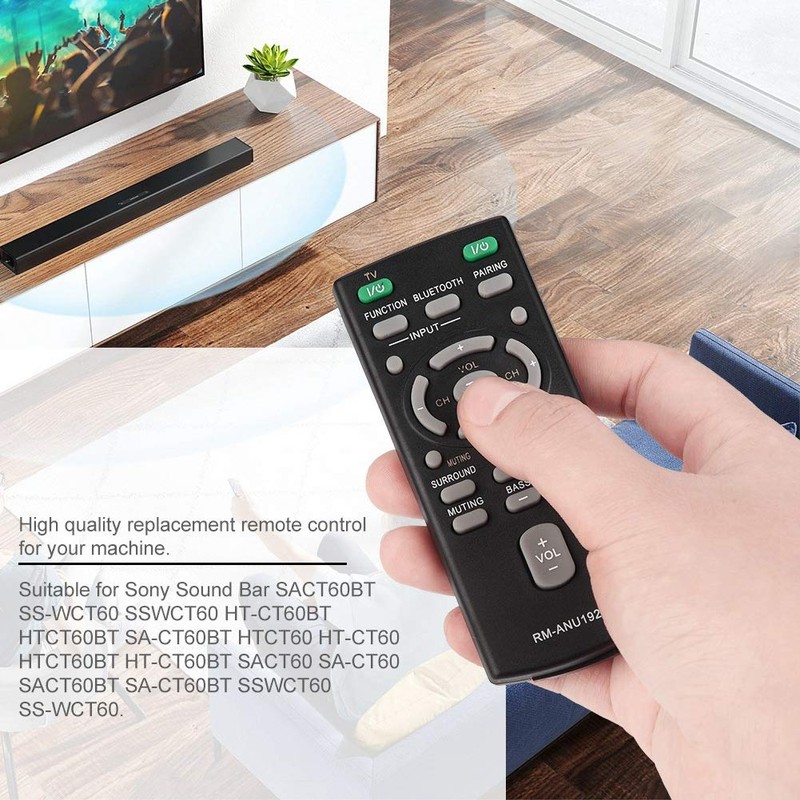 Remote Control, Black ABS Sound Bar Remote Control Replacement for