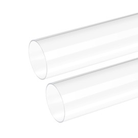 DMiotech 2pcs 56mm x 60mm 8" Clear Acrylic Pipe Rigid Plastic Tubing for Aquarium Water Pipe, Water Cooling System, Plumbing