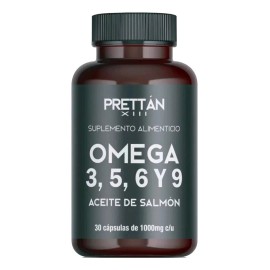 Omega 3 + 5 + 6 +9 Origen Vegetal 30 Cápsulas 1000mg Prettan