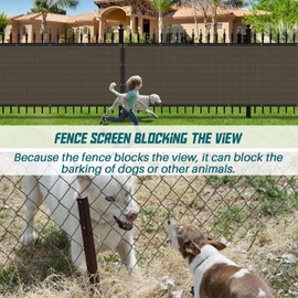 TANG 6FTx20FT Brown Fence Privacy Screen Temporary Outdoor Patio Fence Cover Privacy Blockage Excellent Airflow for Backyard Garden School
