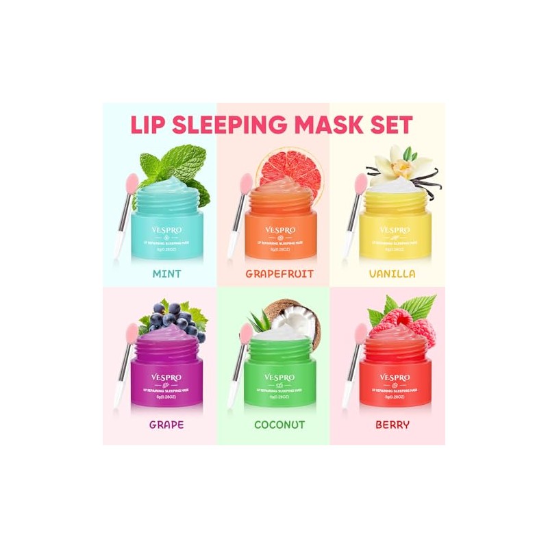 Paquete de 18 máscaras para dormir de labios, tratamiento profundo