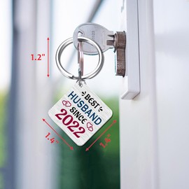 FALOGI 3rd Wedding Anniversary Keyring for Husband, Happy 3rd Anniversary Husband, Best Husband Gifts Since 2022