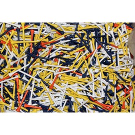 1,000 Premium Hardwood Assorted Color 2 3/4" Bulk Golf Tees