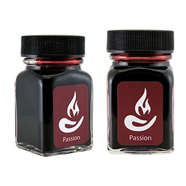 Monteverde 60ml Emotions Fountain Pen Ink Bottle (30ml Passion Burgundy G309PB Ink Bottle - Pack of 2)