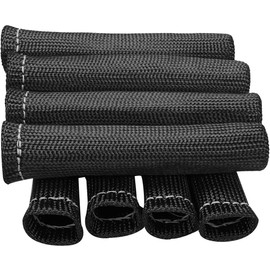 WXZOS Spark Plug Wire Boots Protector 1800 Degree Spark Plug Wire Insulation Sleeve Double Layer Fiberglass Heat Protection Cover 8pcs (Black)