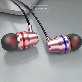 3 Pack Earphones, In-Ear Headphones Wired Earphones with Microphone and Volume Control, Noise Isolating and Deep Bass, Lightweight 3.5 mm Earbuds Compatible with phones (Rose Gold)