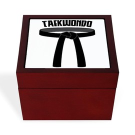CafePress Black Belt Taekwondo Memory Keepsake Jewelry Box, 5"x5"x3.75"