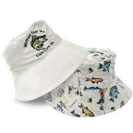 Fishing Bucket Hats Reversible Funny Fishing Hats for Men Embroidery Fisherman Hat Beach Sun Hat Summer Outdoor Unisex