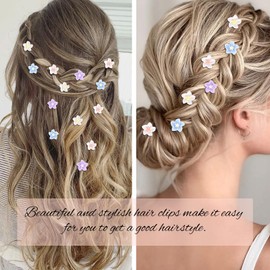 YISSION 40Pcs Mini Colorful Flower Hair Clips for Girls Women Cute Hair Pins Small Hair Clips Lily Flower Clips for Hair Wedding Hair Barrettes Bridal Hair Accessories for Girls Women