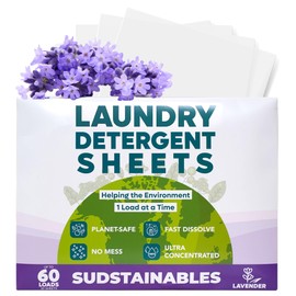 Laundry Detergent Sheets (60 Loads) - Eco Friendly Laundry Soap Detergent Strips I Eco Friendly, Zero Waste, Plastic Free, Planet Friendly 30 Sheets - Lavender