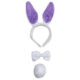 Petitebelle Headband Bowtie Tail Costume for Adults, Bunny Purple
