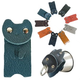 KUROKAWA Key Cover, Cat Protection, Genuine Leather, Ring Included, Key Cover, Colorful, 9 Colors, School Celebration, Turquoise