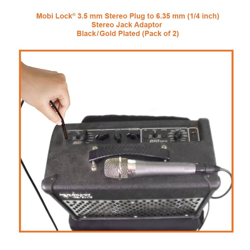 Mobi Lock 2pcs 3.5mm Plug to 6.35mm Socket - 1/8