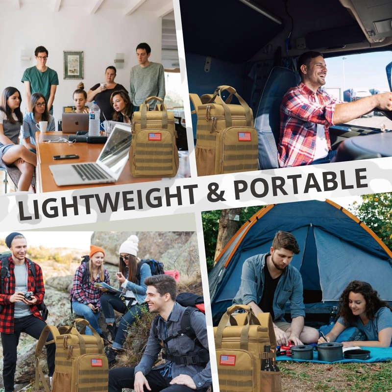 Tactical Backpack Cooler,Lunch Backpack for Men Work with Handle，Soft Cooler