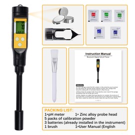6-in-1 Bluetooth Moisture Meter Plant Moisture Meter PH Meter Soil Test Value Lawn Measuring Device Soil Plant Sensor LCD Display with Data Memory and Alarm Function