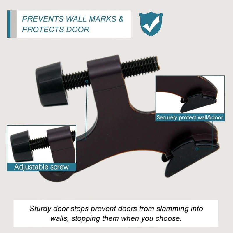 8 Pack Hinge Pin Oil Rubbed Bronze Door Stopper, Adjustable