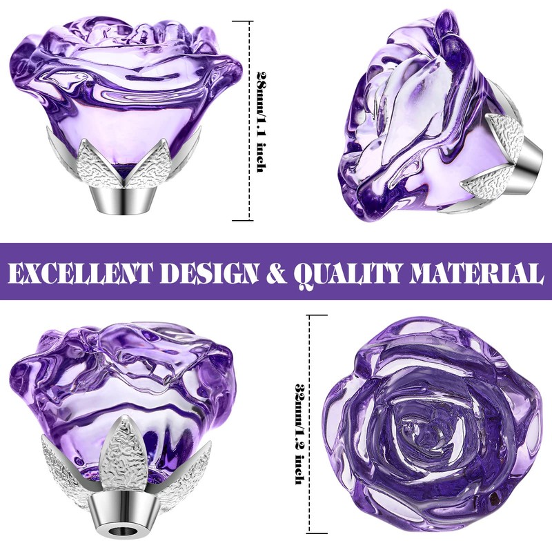 Youyole 10 Pcs Dresser Crystal Knobs 30mm Glass Pull for