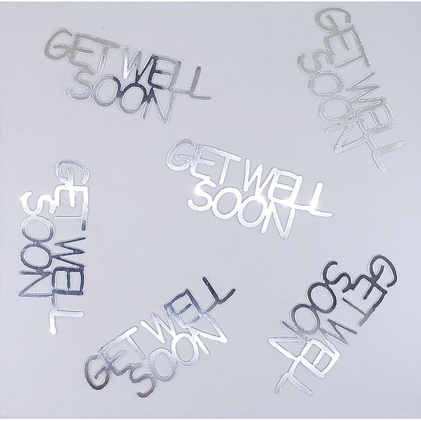 Metallic Confetti Word - GET WELL SOON in 12 Colors