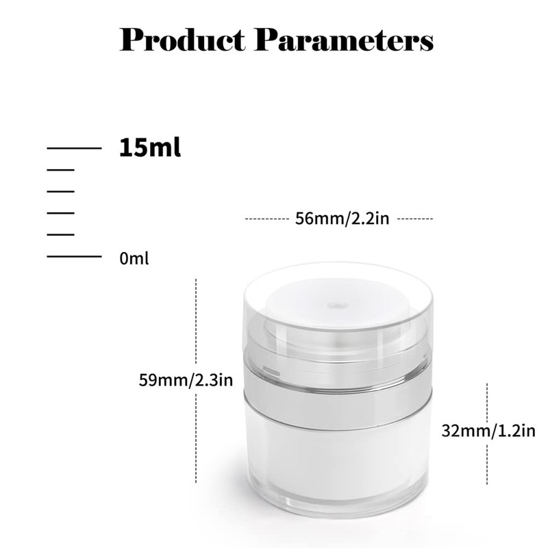 HOTUT Airless Pump Dispenser, 1 Piece 15 ml Cream Pump