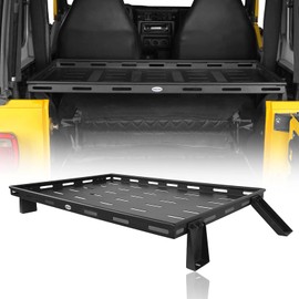 u-Box Wrangler Interior Cargo Carrier Basket Trunk Luggage Management Storage Compatible with Jeep Wrangler TJ 1997-2006 Texture Black w/Elastic Rope Net