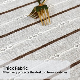 Yofori Cotton Tablecloth Square with Tassels, for Dining Decor or Events, Multiple Room Use (Khaki, 135 x 135 cm)