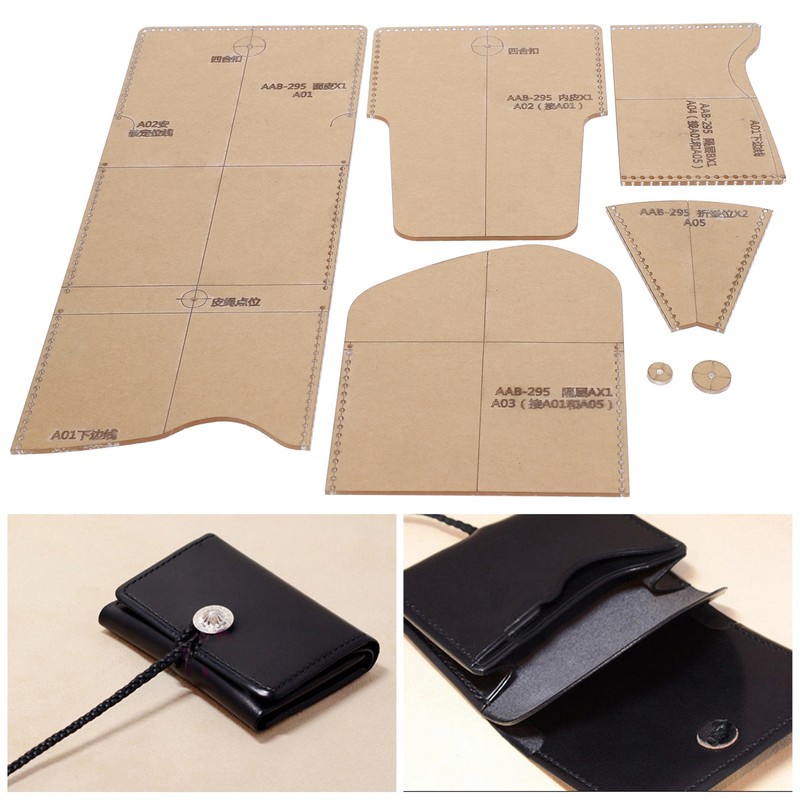 Acrylic Short Wallet Pattern Template Transparent Stencil HandMade Leather Craft