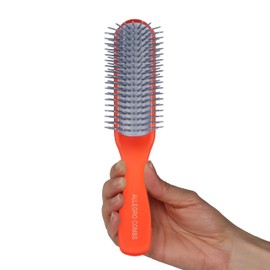Allegro Combs ScalpCaress Hair Brushes For Women Mens Brush Children Detangler Brush For Curly Hair Curly Hair Brush Slick Back Hair Brush (Red, Large)
