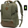 Kasqo Laptop Backpack 15.6 Inch Canvas Waterproof Anti Theft Business