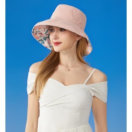 HUAMULAN Wide Brim Women Sun Hat Summer Beach Bucket Fishing Hats Reversible Packable UV Protection for Hiking Garden Travel