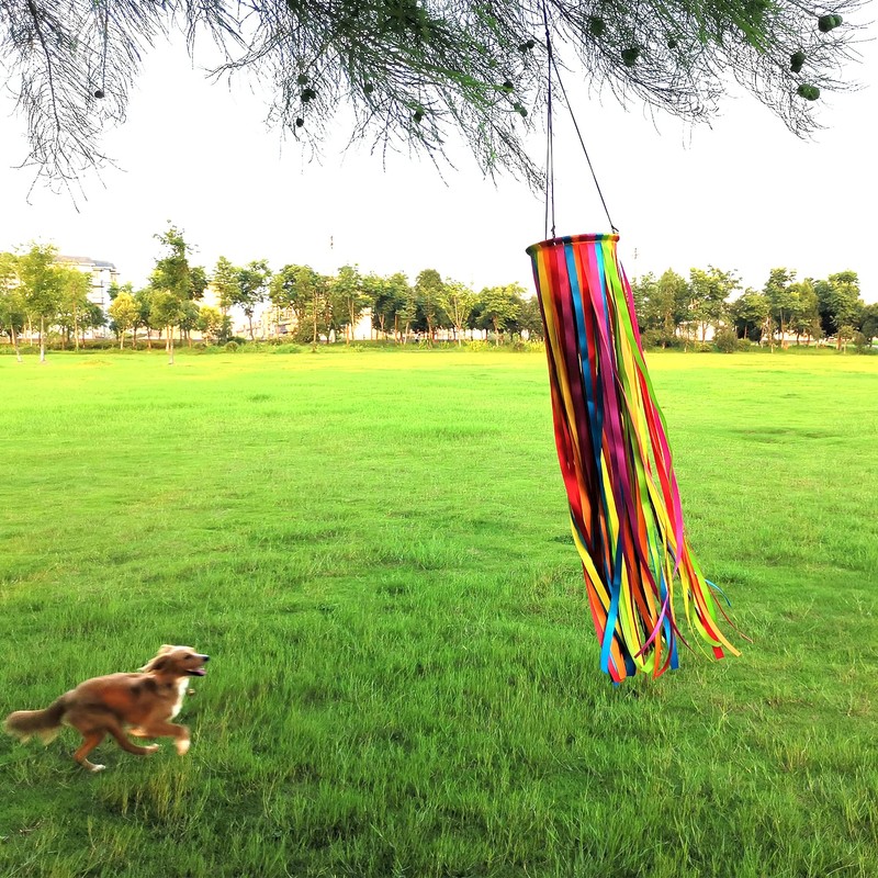 Satin Ribbon Windsock Streamer, Outdoor Decorations for Your Patio, Garden,