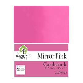 Espejo de papel transparente de camino rosa de cartón - 8.5 x 11 pulgadas - 0.12 pulgadas de grosor, 10 hojas