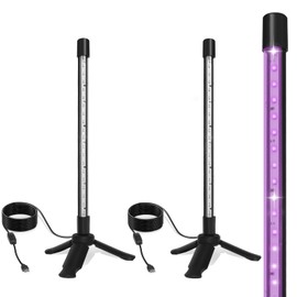 ycponggon 2 Pack LED Black Lights, Upgraded Triangular Bracket Vertical Standing Table Blacklight Fixture 10W, 1FT Desktop Led Black Light with Stand, Perfect for Party