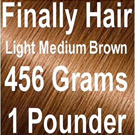 Finally Hair Building Fibers, 456 Grams, 1 Pound Refill. Use your existing shaker container bottle or sprayer. Bottle is not included. Available in 23 colors. (Light Medium Brown)