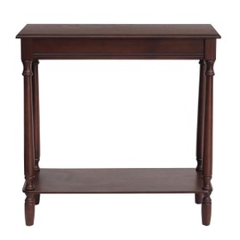 Urbanest 28.25'' Console Table,entryway Table, Narrow Sofa Table with Shelves, Entrance Table for Hallway, Entryway, Living Room, Foyer, Corridor, Office, 28.25'' H X 28.25'' W X 11.8'' D,Walnut