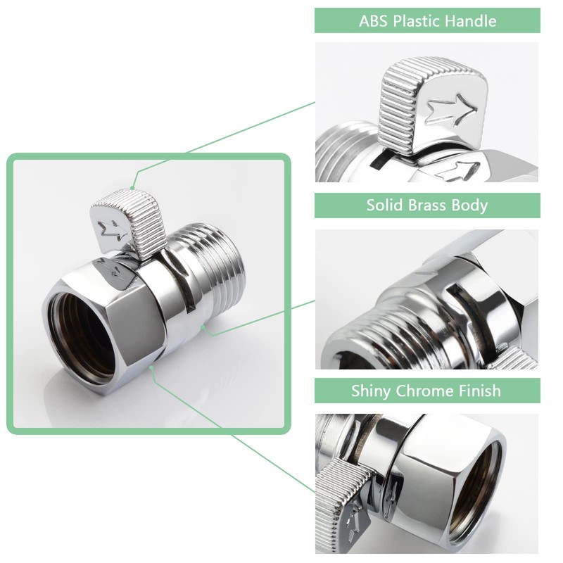 APLusee Shower Regulator Valve, APLusee Brass Shower Head Shut Off