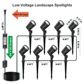 ZYAN 8 Pack 36W Smart Landscape Lights, RGBW Color Changing Landscape Lights with Remote, Work with Alexa and Google Home, IP65 Waterproof, for Garden, Yard, Lawn, Wall, Tree, Fence (4.5W/Light)