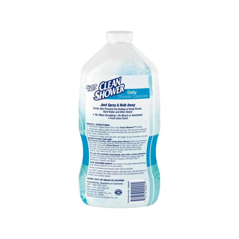 Clean Shower Daily Shower Cleaner Spray, Cleans Mildew Stains, Prevents