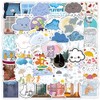 50pcs Cute Meme Weather Stickers, Funny Cartoon Lightning Coludy Rainy