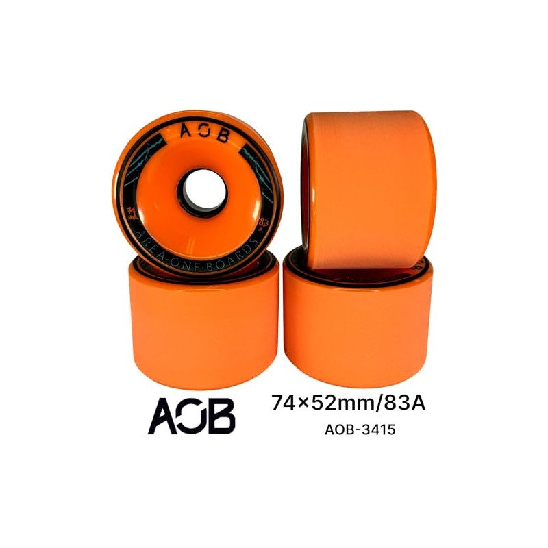 AOB Premium Longboard/Cruiser 2K Wheels (4 Pieces) Set Concentricity Calibrated