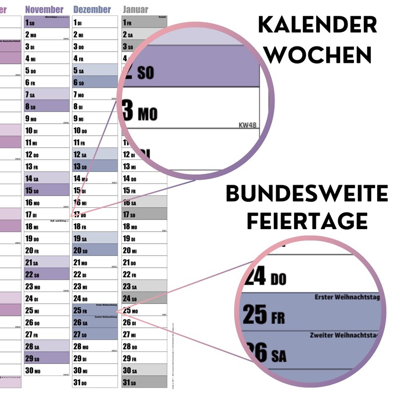Year Planner Wall Calendar 2026 - DIN A1 Wall Planner