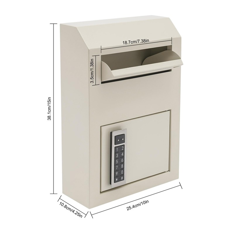 Wall Mount Locking Drop Box, Drop Slot Depository Safe Box