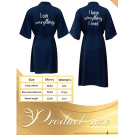 Jecery 2 Pcs Satin His and Hers Robes Set I Have Everything I Need Matching Robes for Couples Women Man Wedding Engagement Bridal Shower Gifts