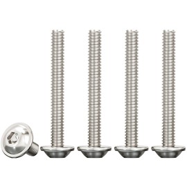 Drenky Flanged Button Head Screws & Bolts M4 X 40mm Pan Head Stainless Steel Hexagon Socket, Rustproof (Pack of 50)