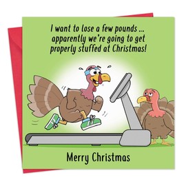 Twizler Funny Christmas card with Turkey - Merry Christmas Card – Humour Christmas Card –Xmas Card – Happy Christmas Card – Womens Christmas Card – Mens Xmas Card – Male Christmas Card
