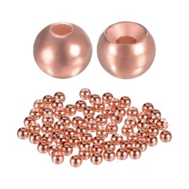 TIXIPEM 2.8mm Dia Tungsten Beads for Fly Tying [100PCS] - Slotted Head Ball for Tackle Craft & Fishing - [#12-14 - Copper Tone] Sink Deeper Faster Tapered Hole Fly Fishing Materials