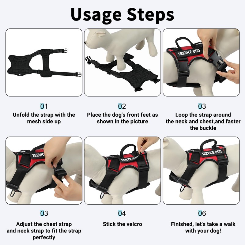Belababy Dog Harness Small Medium Large, Reflective Tactical No Pull