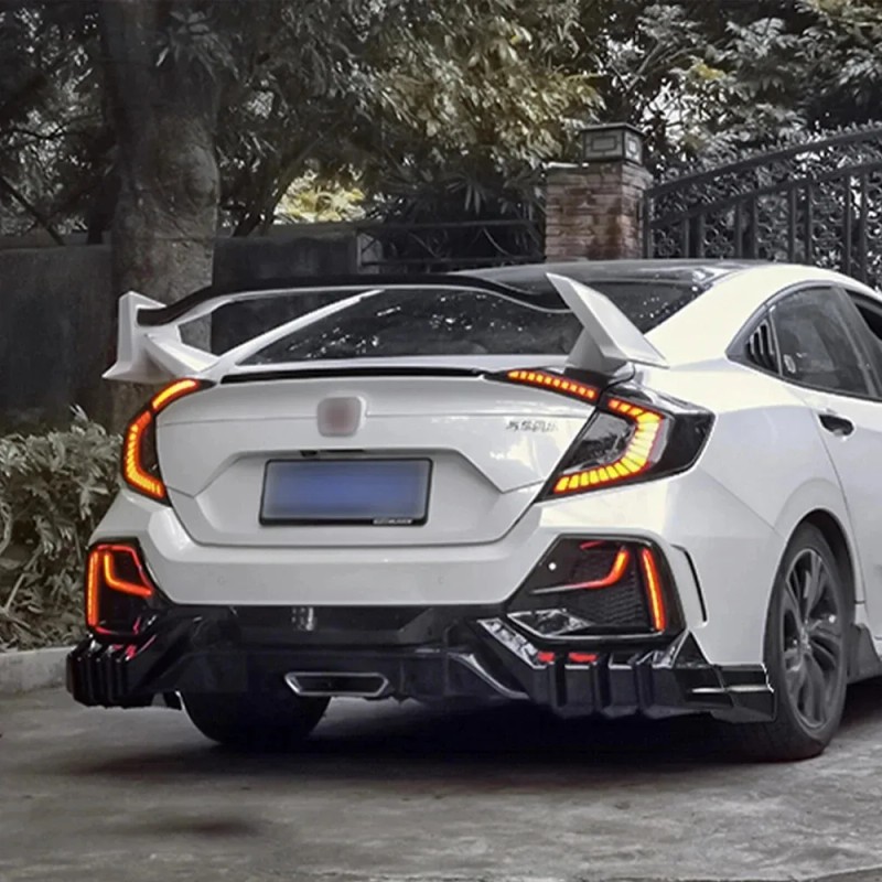 For 2017-2021 Honda Civic FK4 FK7 MU Style Rear Bumper