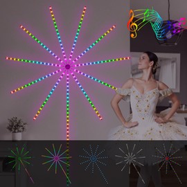 YATOSEEN LED Fireworks Light Strip, USB RGB IC Color Light Strip for Home Party Party Atmosphere Light Music Sync Ambient Lighting Living Room Mood Lighting